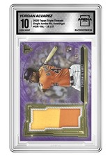 2020 Topps Triple Threads Jumbo Relic Yordan Alvarez Amethyst /27 RC Gem Mint 10