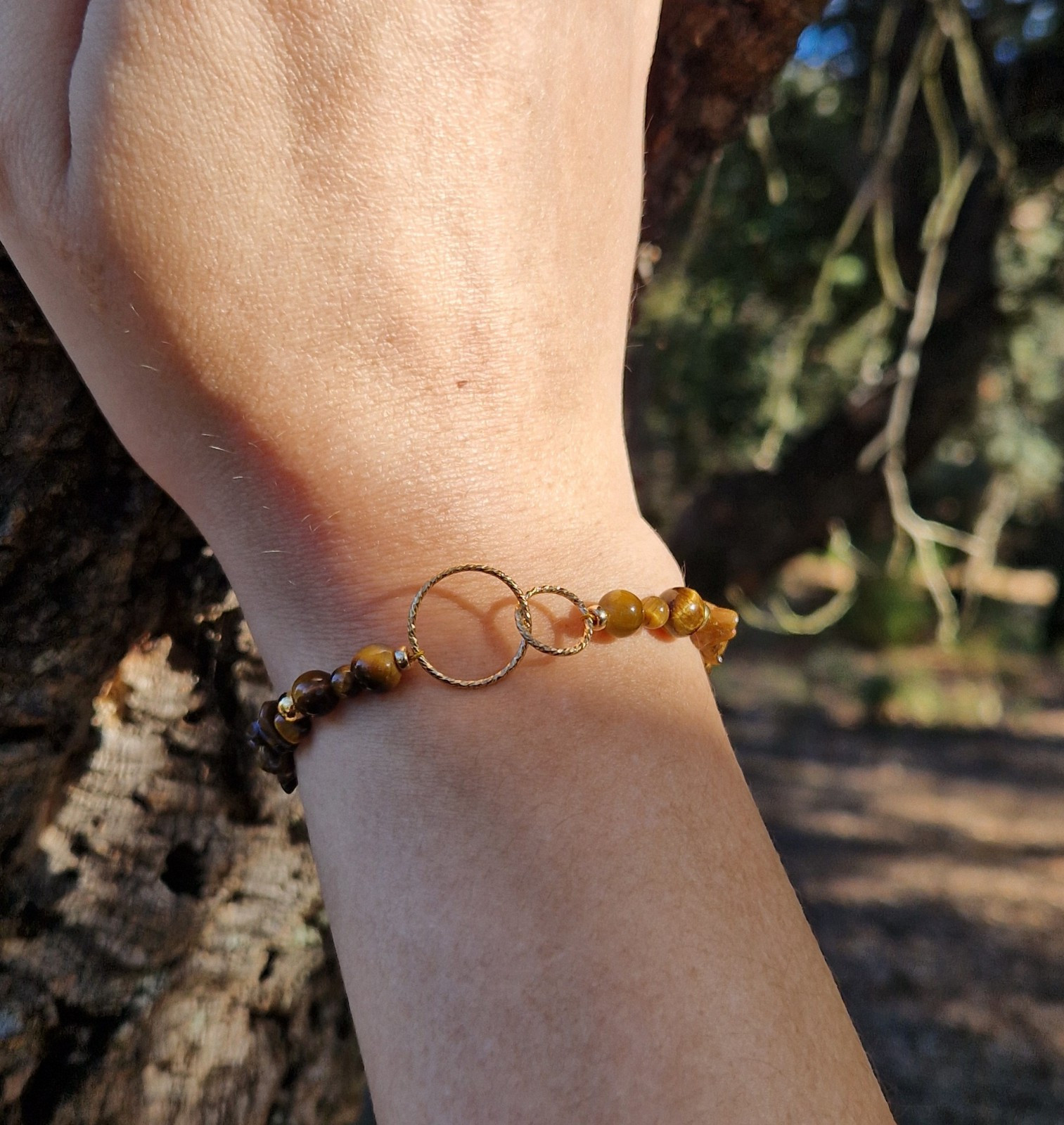 Bracelet Oeil de Tigre Toi Et Moi pour sublimer votre style bohème chic en soirée