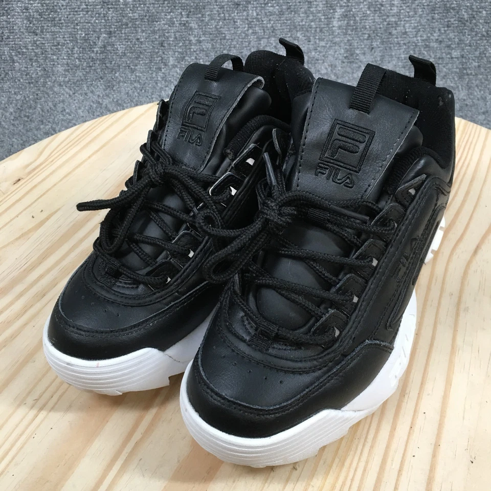 Fila Zapatos Mujer 8 Negro Disruptor II Entrenadores Tenis Cuero 5FM00106-013 Foto 3 de 4