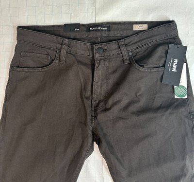 Mavi Jake Slim Leg Jeans Mens W35 L32 Dark Brown Denim NWT