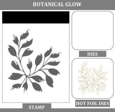 BOTANICAL GLOW Metal Cutting Dies Stamp Hot Foil for Scrapbooking Embossing