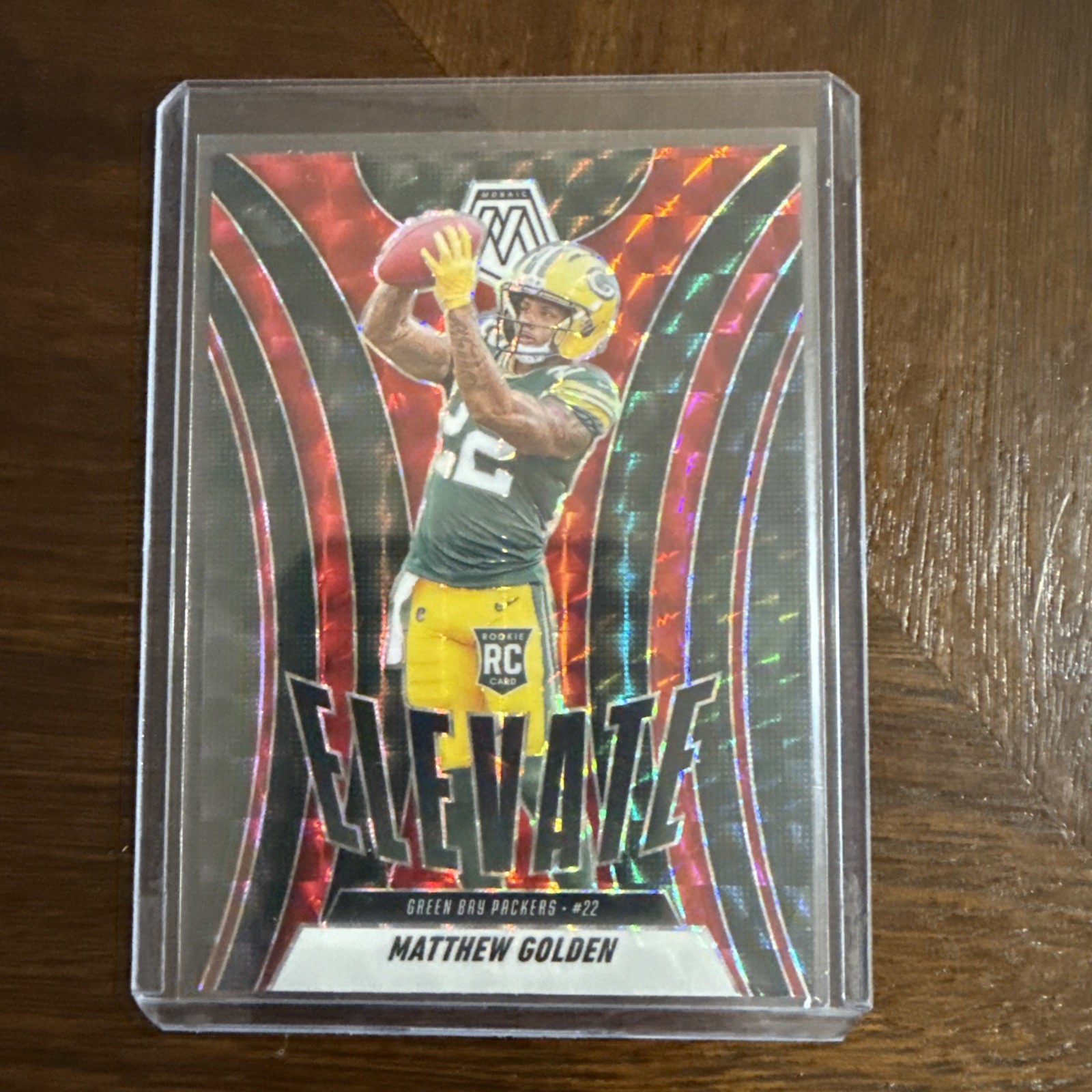 2025 Panini Mosaic - Elevate Matthew Golden #3 Red Mosaic Prizm (RC)