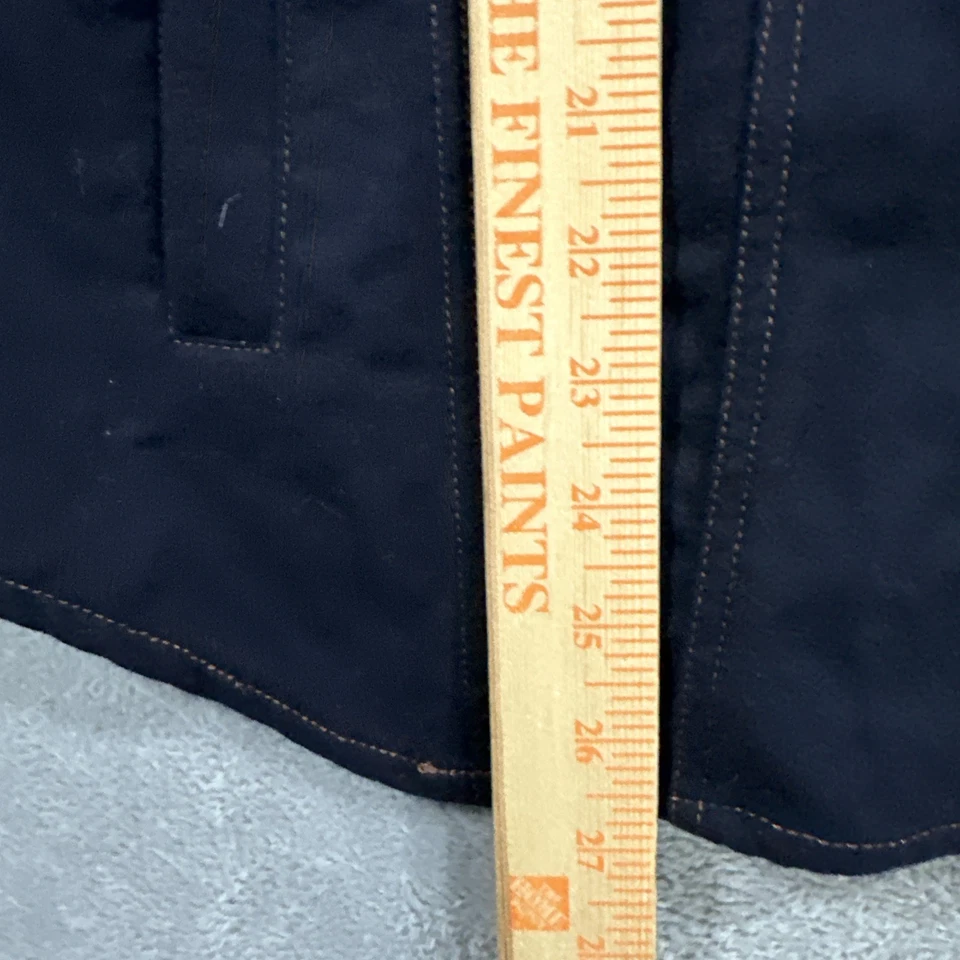 Camisa feminina Pendleton botão manga longa XL azul lã virgem feita nos EUA no oeste - Imagem 2 de 4