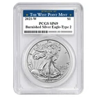 2021-W $1 1-oz T-2 Burnished American Silver Eagle PCGS SP69 West Point Label