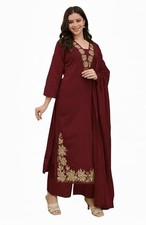Women's Pakistani Kurti Pant Dupatta Set Indian Ethnic Salwar Kameez Top Tunic