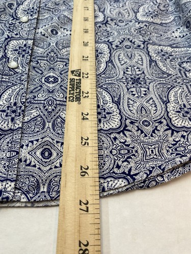Women’s Roughstock Panhandle Blue & Pearl Snap Geometric Print XL Shirt Western - Picture 8 of 8