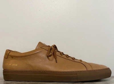 COMMON PROJECTS ORIGINAL ACHILLES LOW BROWN LEATHER 13 46 MINIMALIST $500 ITALY - Image 1 of 4