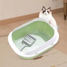 Open Top Pet Litter Box Cats Litter Container Portable Cat Toilet Sand Box