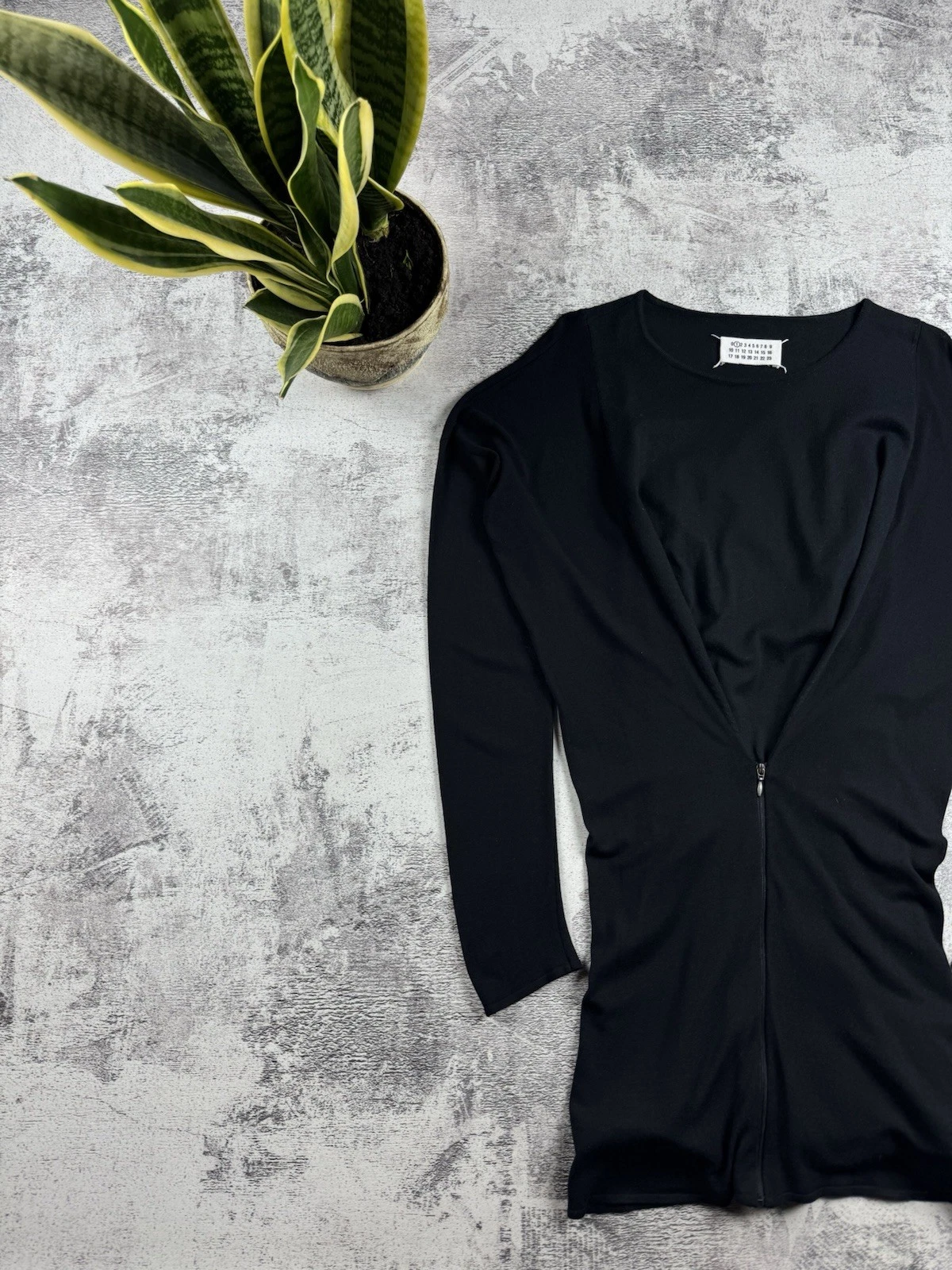 MARTIN MAISON MARGIELA abito asimmetrico oversize elefante tunica zip nero