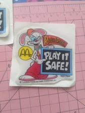 Vintage Puffy Stickersl McDonalds Who Framed Roger Rabbit Play It Safe READ