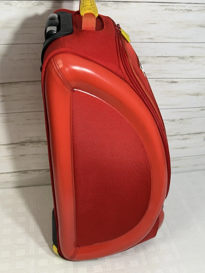 Ferrari Gearbox Carry On Travel Rolling Roller Bag Suitcase Red Yellow 23”x 12" - Image 3 of 4