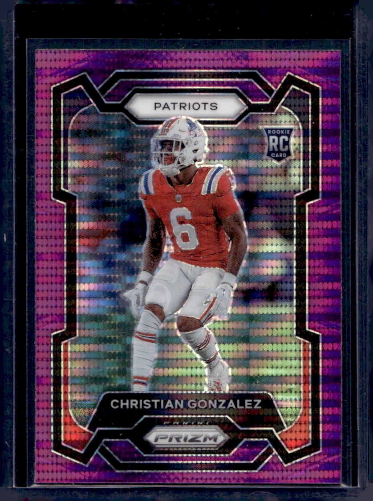 2023 Prizm Christian Gonzalez RC Purple Pulsar Rookie #369 Patriots