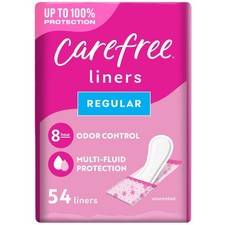 Carefree Panty Liners for Women 54 Count Wrapped Unscented