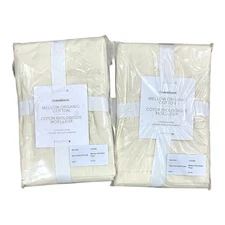 Set of 2 Crate & Barrel Mellow Standard Organic Cotton Ivory Pillow Sham 114-008