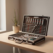 Steckschlüsselsatz 232-tlg aus Chrom-Vanadium im Profi-Alu-Koffer Werkstatt A...