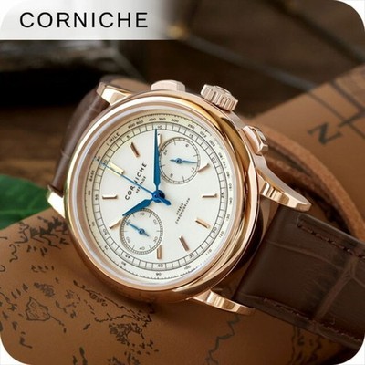 Brand new CORNICHE Men's Watch CW HC GWB Heritage Chronograph Quartz Battery Pow