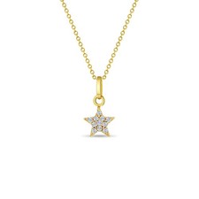 Tiny CZ Encrusted Star Clear Baby / Toddler / Kids Pendant/Necklace - 14k Gold