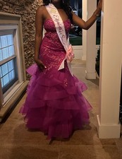 Pink Prom Dress Size Large Worn Once custom made