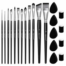 Depvision Face Paint Brushes Set 12 Pcs Face Painting Brushes and Sponges Set...