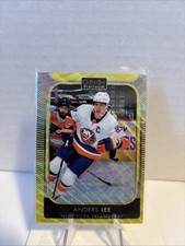 2021-22 O-PEE-CHEE PLATINIUM HOCKEY NEON YELLOW SURGE #70 ANDERS LEE