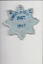 1967 Lincoln Trace District Snowflake Camporee patch (Thread Break)