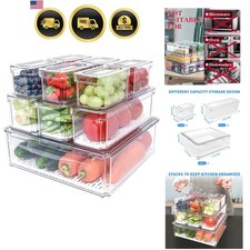 Fridge Organizer Bins Stackable with Lids Food Storage Containers 10 Pack