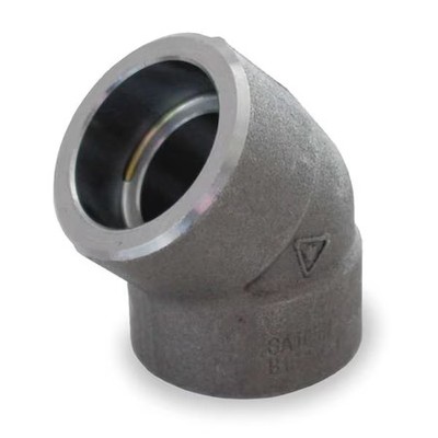 45 Degree Elbow 45 Degree Elbow, 2'' Pipe, Socket Weld, Black Forged Steel,