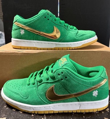 Nike SB Dunk Low Pro St. Patrick's Day Lucky Green Metallic Gold BQ6817-303 -8M