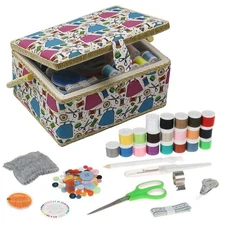 Large Sewing Box with Kit Accessories Sewing Basket Organizer with Supplies D...