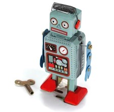 NIB MS294 Tin Toy Wind-Up Retro Robot Tinplate Worker Robot Nostalgic Toy