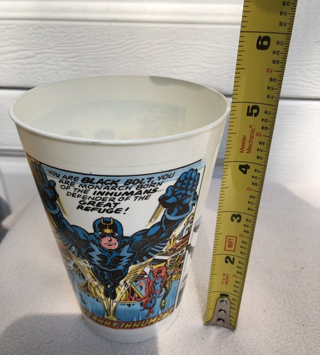 BLACK BOLT Marvel Super Heroes 7-11 Slushy CUP 1977 INHUMANS - Picture 6 of 7