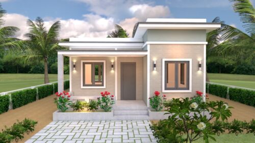 23x20 Feet Small House Plans 7x6 Meter One Bedroom Flat Roof (A4 Hard Copy) - Picture 5 of 7
