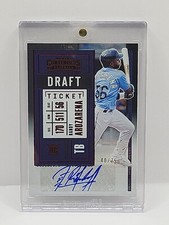 Randy Arozarena 2020 Contenders Red Draft Rookie Ticket AUTO #/75 RC RAYS #127