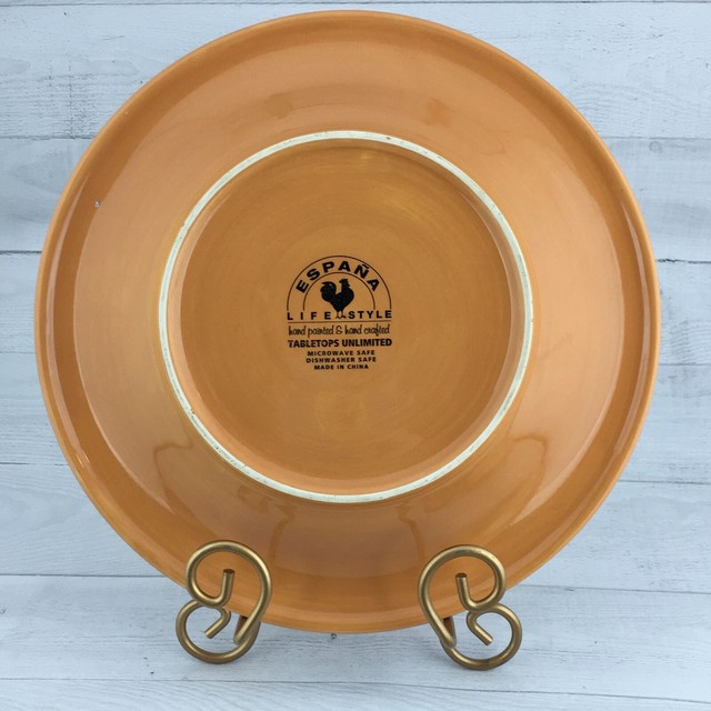 Tabletops Unlimited ESPANA Stoneware Mandarin Orange Dinner Salad Plate