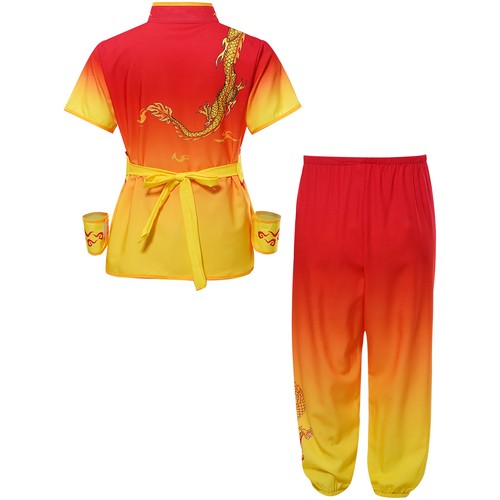 Unisex Kids Suit Short Sleeve Outfit Martial Set Tracksuits Costume With Pants - Picture 11 of 33