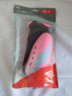 NEW Umbro Arturo Pink Blue Youth Size XL Shin Guards (4'7'' - 5'3'')