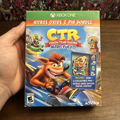 Brand New - CTR Crash Team Racing Nitro Fueled - XBOX ONE BUNDLE 4 PINS - Sealed