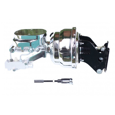 LEED Brakes 7" Dual Diaphragm Brake Booster – Chrome, 1-1/8" Bore, For Disc/Disc