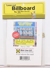 Blair Line 2503, Freight Station Wood Billboard Kit (30 RR Heralds) HO-S-O Scale
