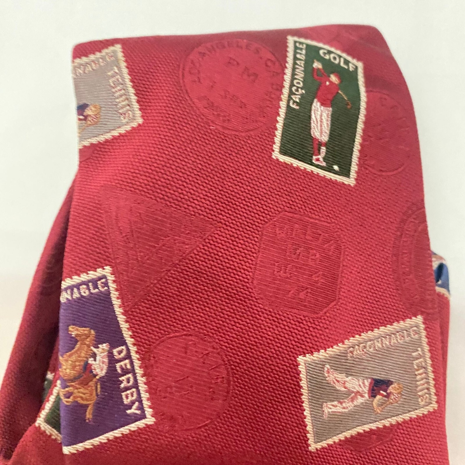 5656 Maroon Vintage Golf Postage Stamps Mens Novelty… Gem