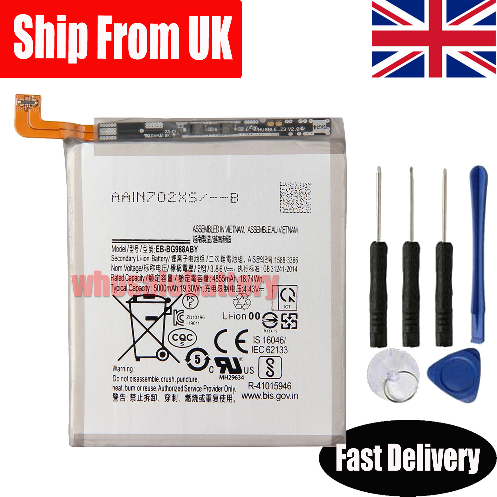 For EB-BG988ABY New Battery Samsung Galaxy S20 Ultra 5G SM-G988 SM-G988B UK