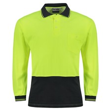 Mens Hi Viz Polo Shirt Short & Long Sleeve High Visibility Safety Work Vis Top