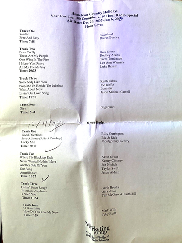 12/26/07 10 HR HOMETOWN COUNTY NEW YEAR'S TOP 100; FAITH, TRISHA, TAYLOR SWIFT - Picture 4 of 4