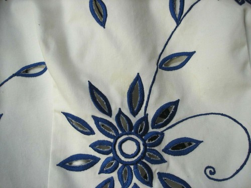 NWT $1845 Barbara Tfank Bubble 3/4 Sleeve Embroidered Peplum Top Blouse Sz 4 NEW - Picture 8 of 8