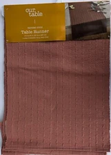 Our Table Textured Stitch Table Runner 14"x90” - Cedarwood