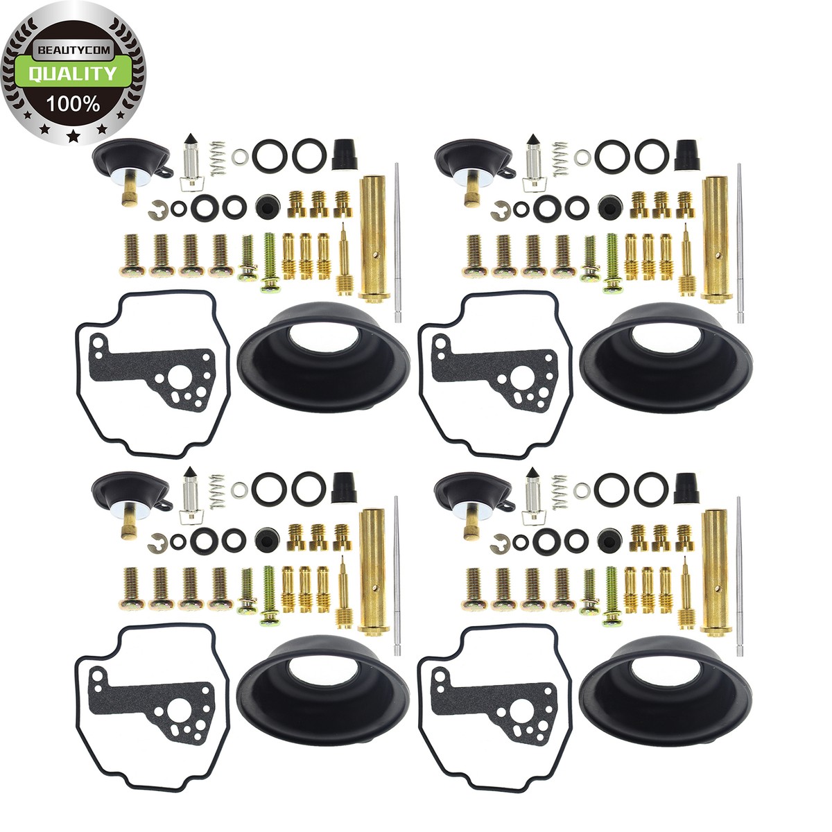 4-Carburetor Rebuild Kit For Yamaha Venture XVZ1300 & Vmax VMX1200 Motorcycles - Complete Repair Set