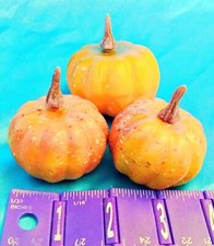 3 - Fall Halloween Pumpkins Home Decor Used Small Foam Fruit Decorations