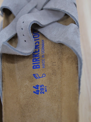 Birkenstock Lugano Sandals (44 US 11 R) Suede Stone Coin  display picture 2