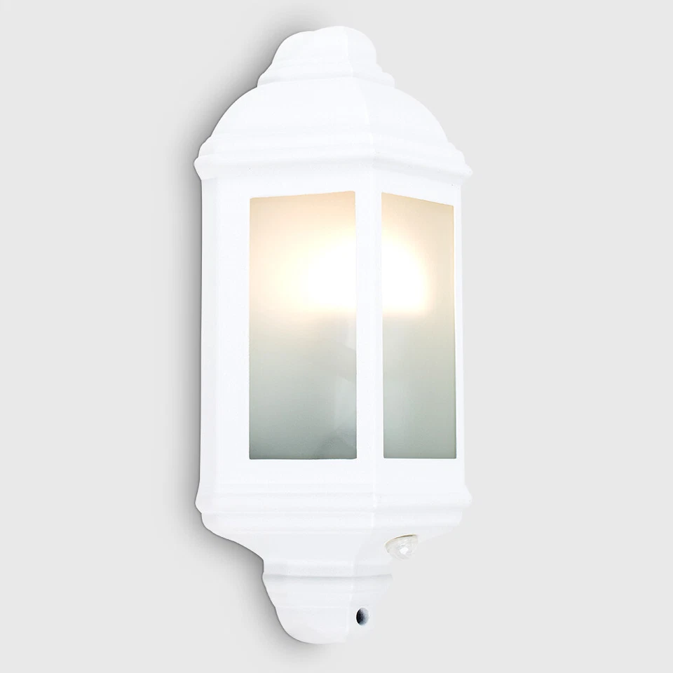 Outdoor Wall Mounted Lantern PIR Motion Sensor Frosted Glass Garden Porch Light - Image 4 of 4