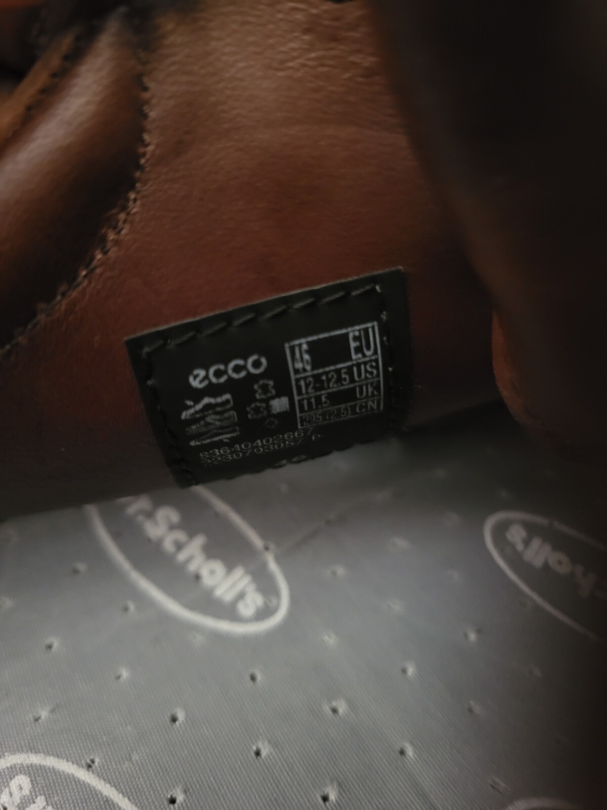 SAOLA Scarpe da uomo Ecco marrone shock thru in pelle scamosciata. Taglia 46 12 le condizioni sono molto buone.
